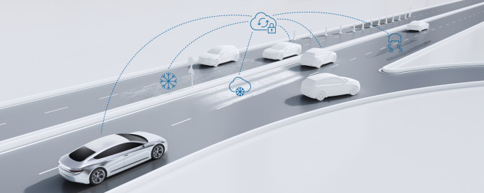 Testérzékelés a Bosch-felhő révén az automatizált járművekben