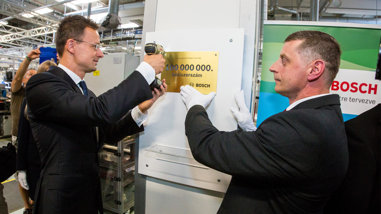 Hundred million power tools from the Bosch plant in Miskolc